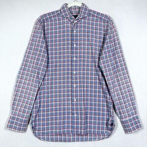 Suitsupply Shirt Mens 15 38 Monaco Washed Slim Fit Plaid Pure Cotton Long Sleeve